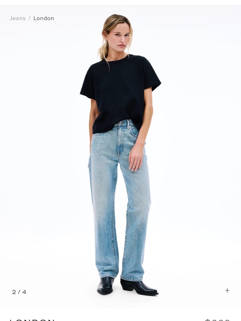 Slvrlake London Jeans High-Rise/Straight Leg/Heartache Wash - Size:25